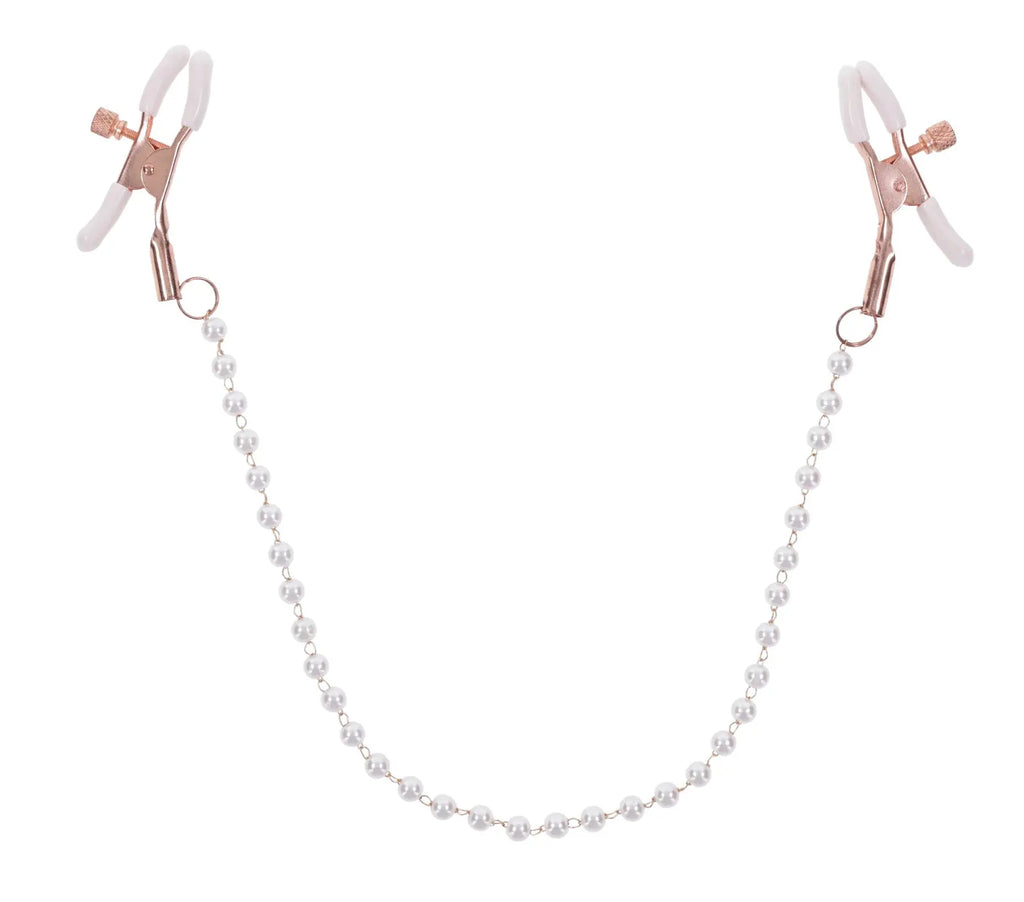 Peaches N Creame Pearl Nipple Clamps - Pink – body-safe materials | Fu'Cha Exotics