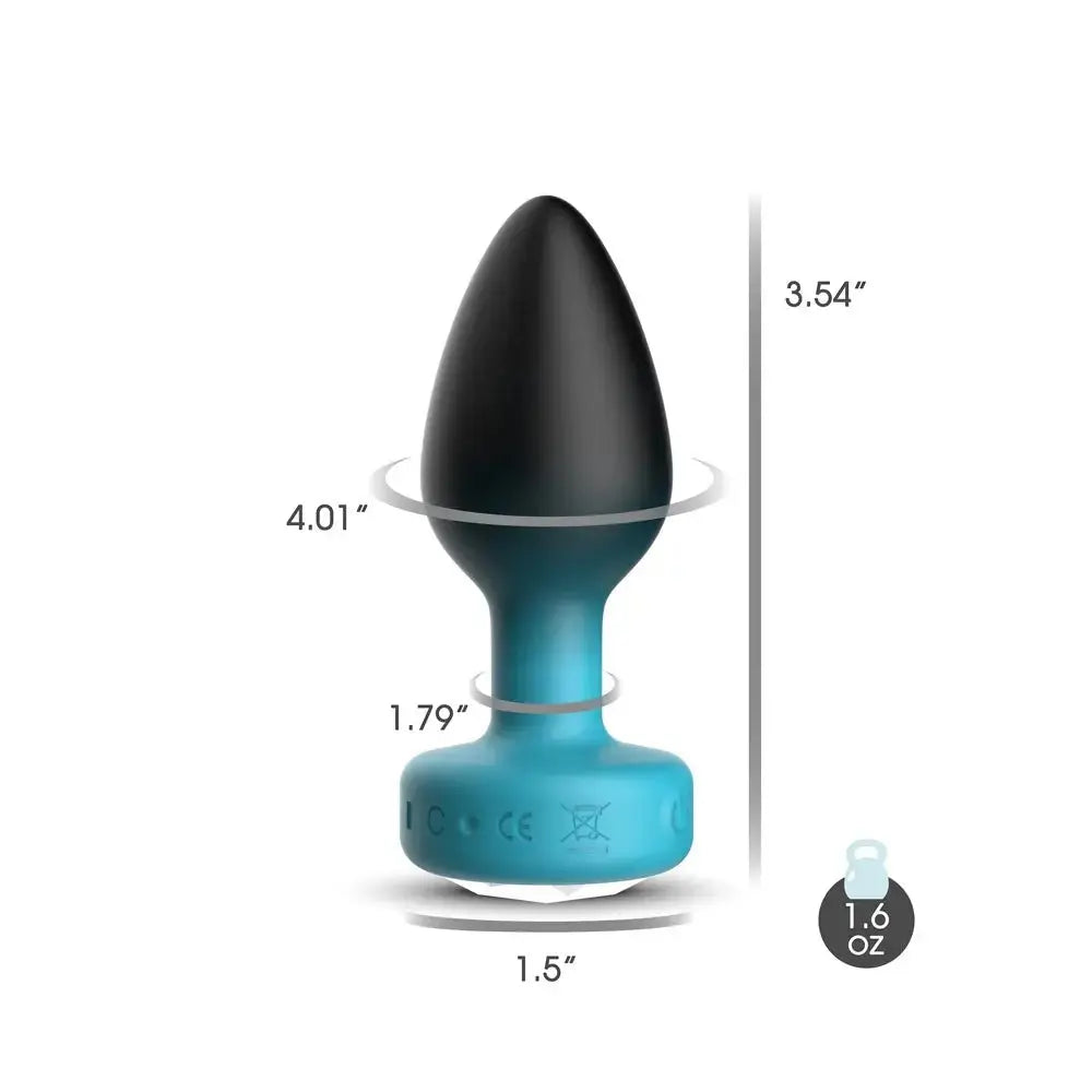 Eluxe Vibrating Clr Gem Bluombre Plug Sm With Remote – body-safe materials | Fu'Cha Exotics