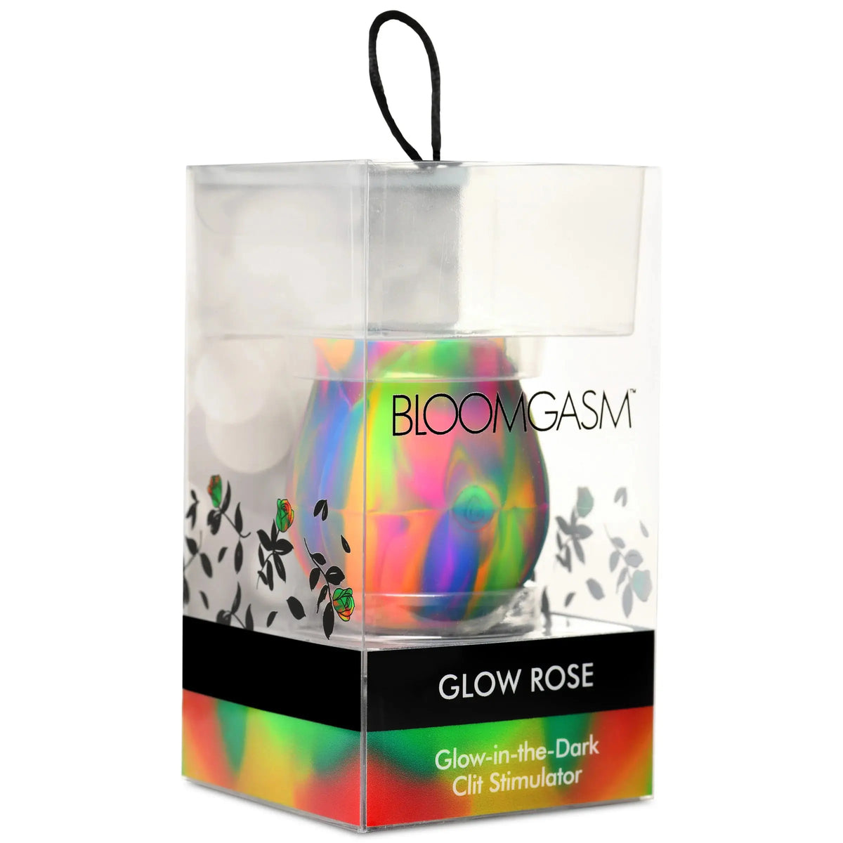 Glow Rose Glow-in-the-Dark Rose Clit Stimulator - Rainbow – body-safe materials | Fu'Cha Exotics
