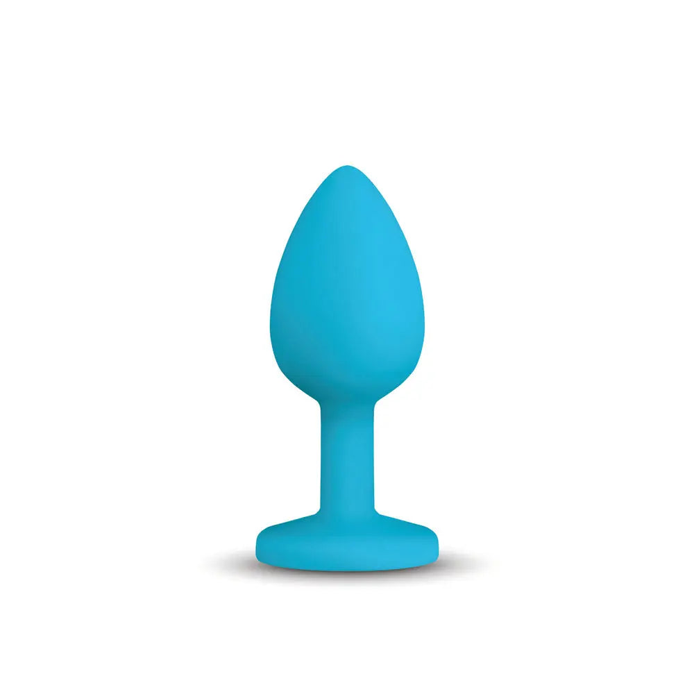 Gemma Clear Iridescent Gem Teal Silicone Plug - M – body-safe materials | Fu'Cha Exotics