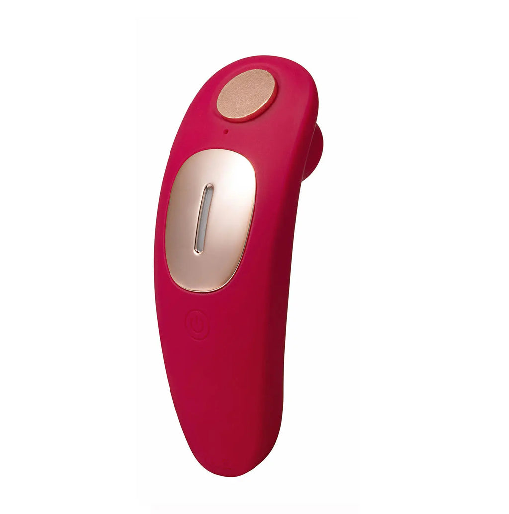 Remi 15-Function Rechargeable Remote Control Suction Panty Vibe - Red – body-safe materials | Fu'Cha Exotics