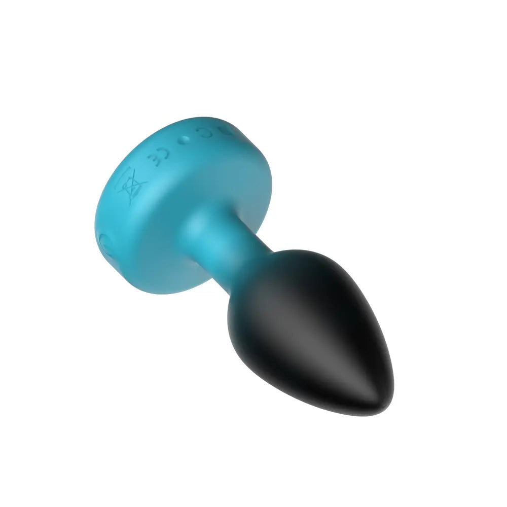 Eluxe Vibrating Clr Gem Bluombre Plug Sm With Remote – body-safe materials | Fu'Cha Exotics