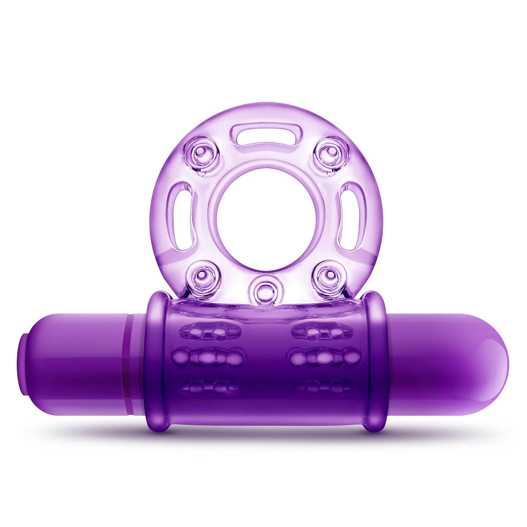 Play With Me - Couples Play - Vibrating Cock Ring - Purple – body-safe materials | Fu'Cha Exotics