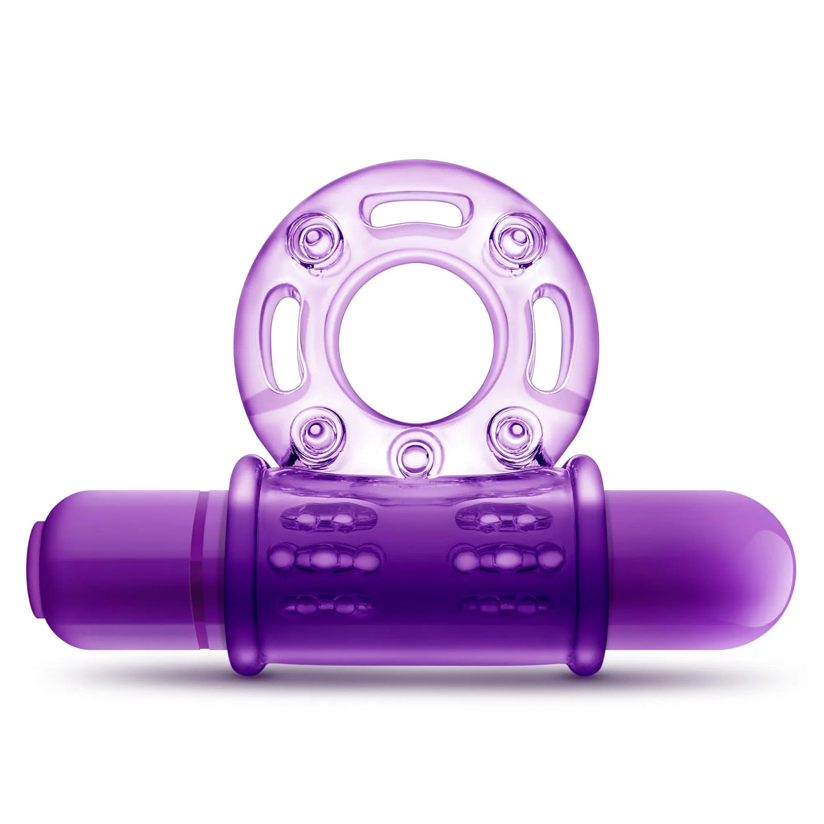 Play With Me - Couples Play - Vibrating Cock Ring - Purple – body-safe materials | Fu'Cha Exotics