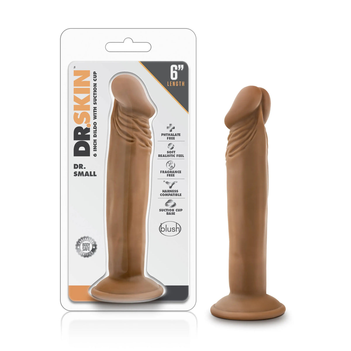 Dr. Skin - Dr. Small - 6 Inch Dildo - Mocha – body-safe materials | Fu'Cha Exotics