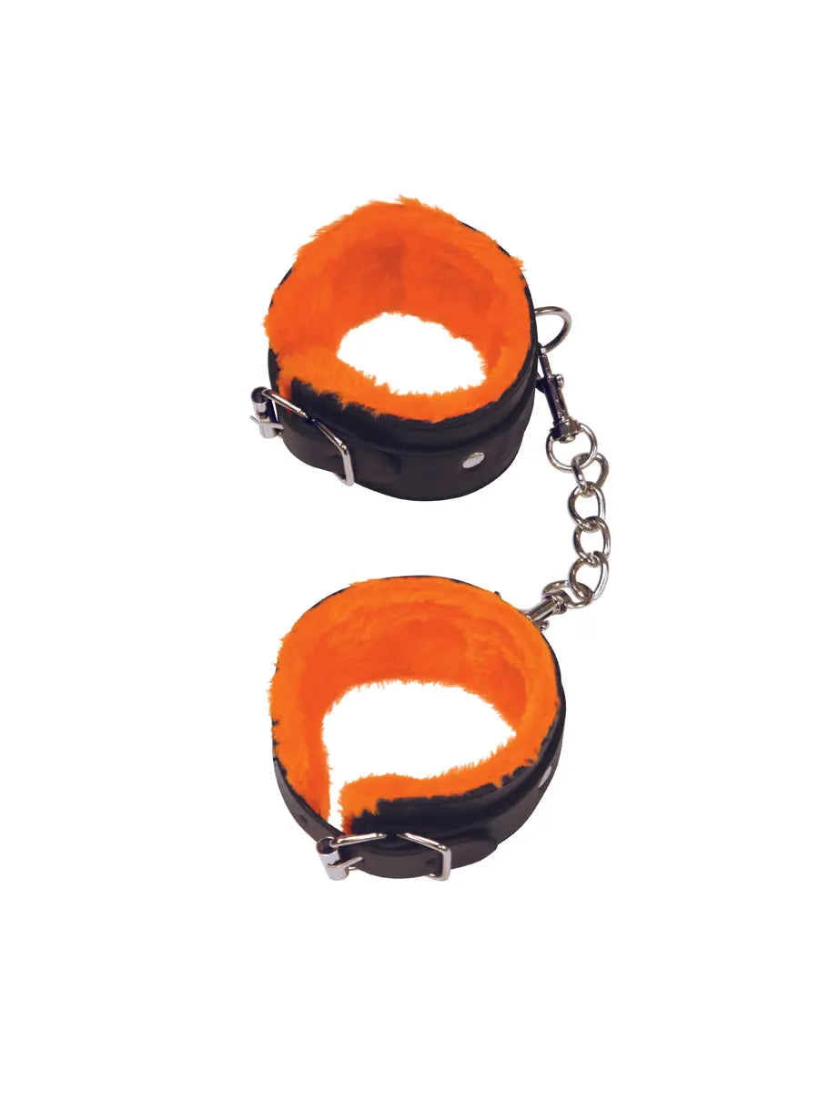 The 9's Orange Is the New Black Love Cuffs Wrist - Black – body-safe materials adjustable intensity | Fu'Cha Exotics