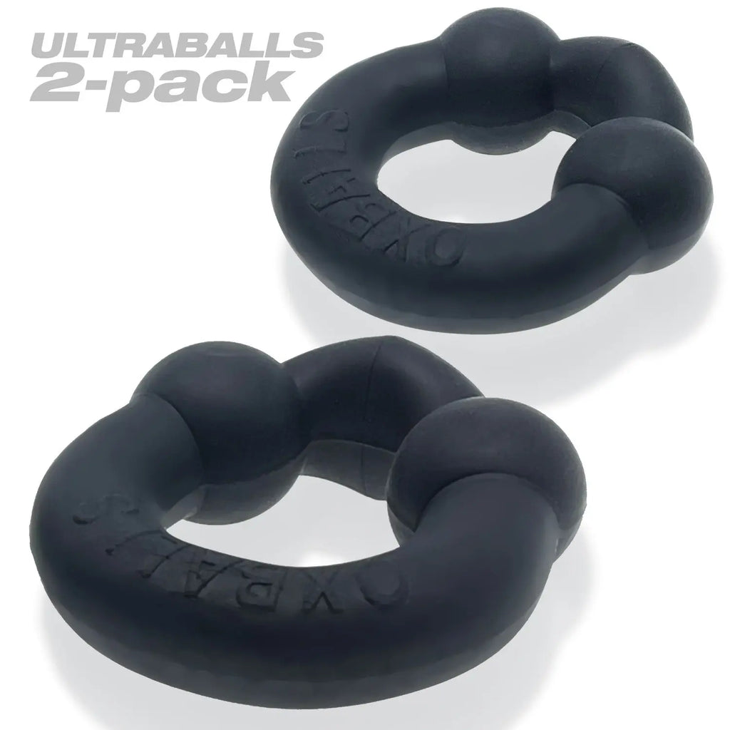 Ultraballs 2- Piece Cockring Set - Night Black – body-safe materials | Fu'Cha Exotics