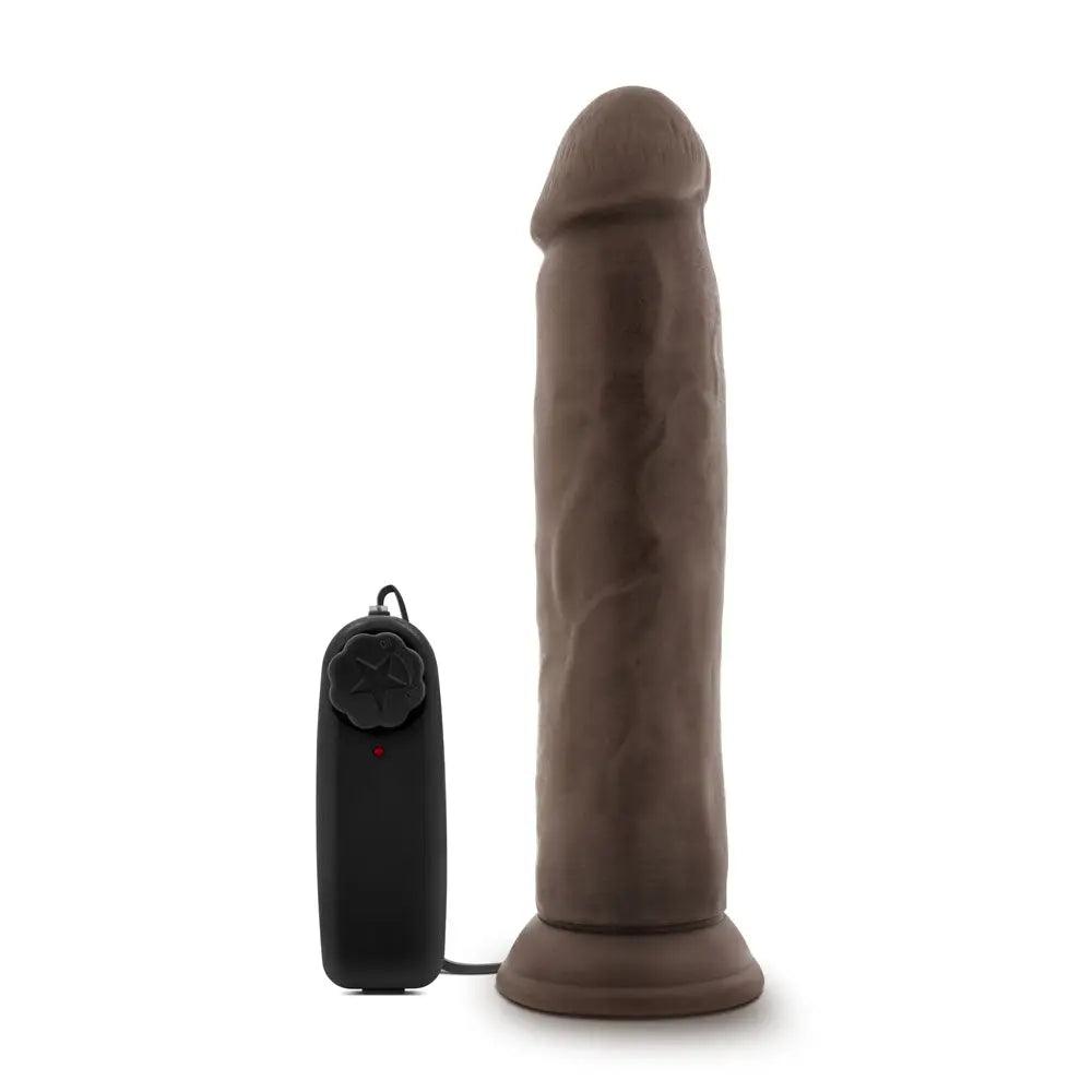 Dr. Skin - Dr. Throb - 9.5 Inch Vibrating Realistic Cock With Suction Cup - Chocolate – body-safe materials suction stimul...