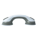 Dual suction handle with two gray grips and blue-white body