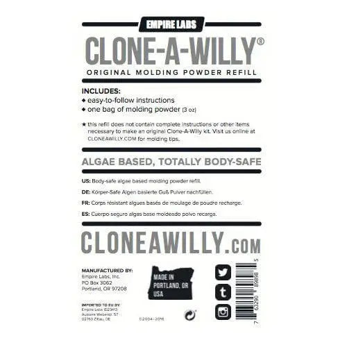 Clone- a- Willy Molding Powder Refill - 3.3 Oz. – body-safe materials | Fu'Cha Exotics