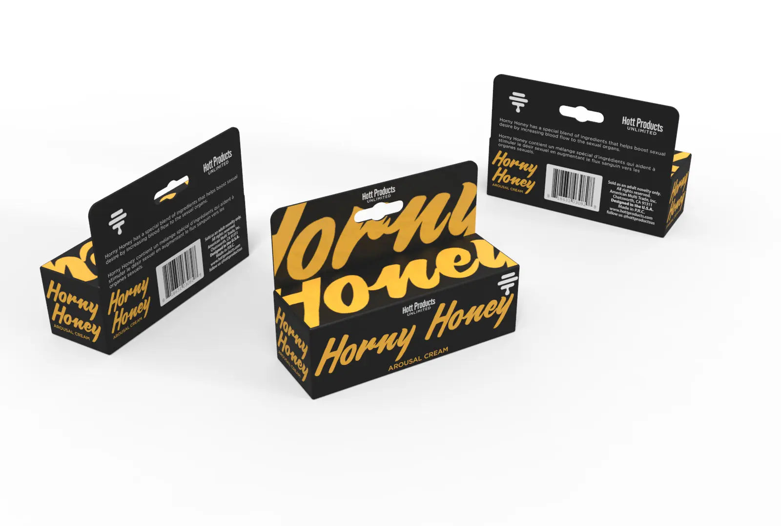 Horny Honey arousal cream product box packaging