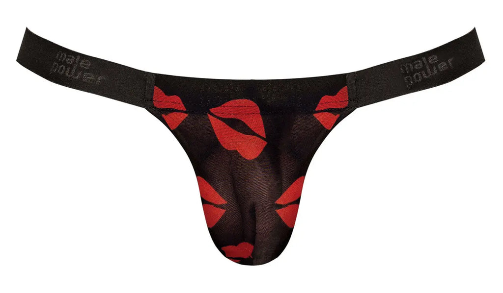 Kiss Me - Micro Thong v - Large/ X-Large - Sheer Lips – body-safe materials | Fu'Cha Exotics