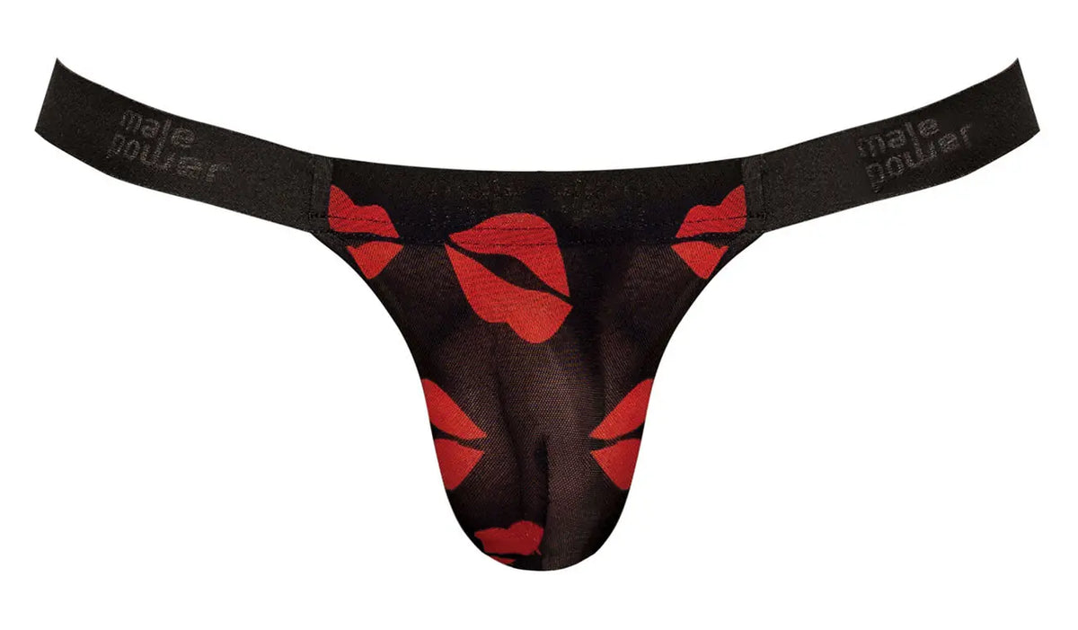 Kiss Me - Micro Thong v - Large/ X-Large - Sheer Lips – body-safe materials | Fu'Cha Exotics