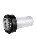 Clear textured cylinder with black end and chrome inner detail
