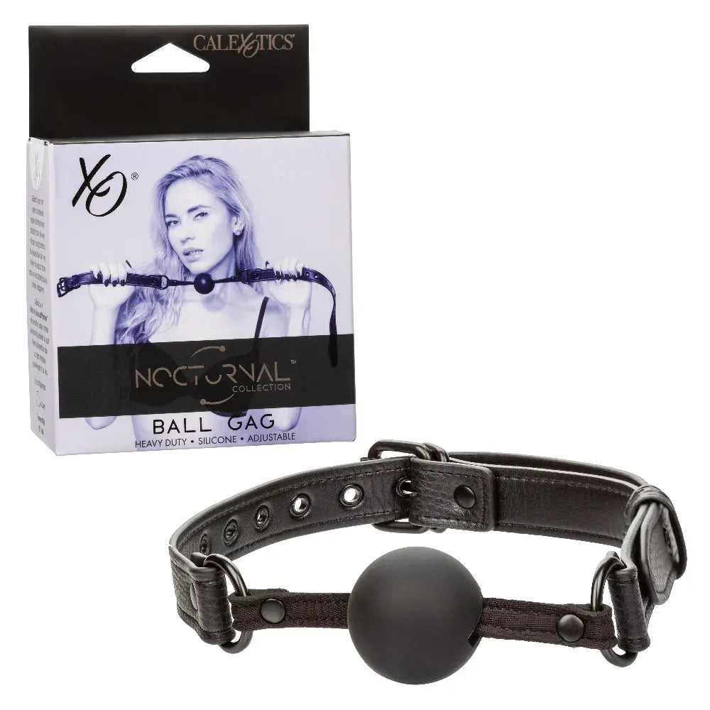 Nocturnal Collection Ball Gag - Black – body-safe silicone adjustable intensity | Fu'Cha Exotics