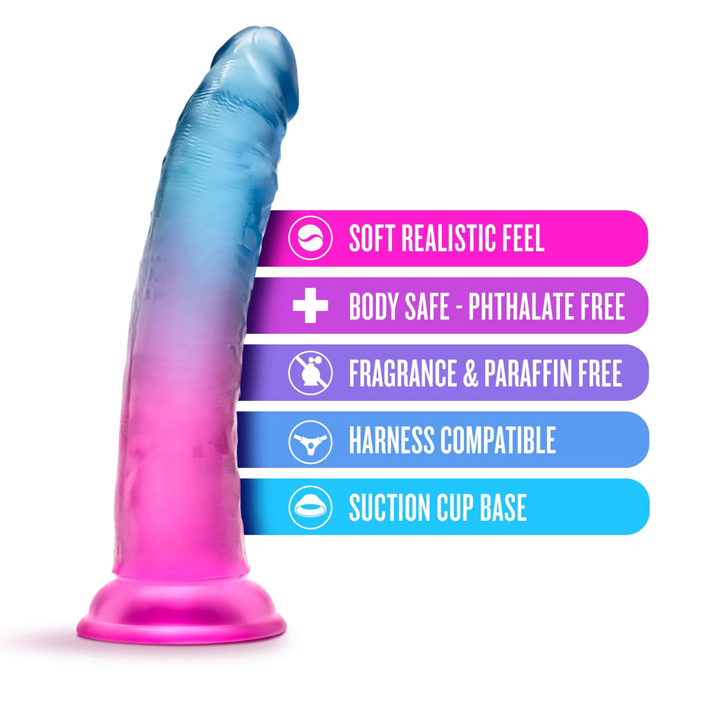 B Yours - Beautiful Sky - 7 Inch Dildo - Sunset – body-safe materials suction stimulation | Fu'Cha Exotics