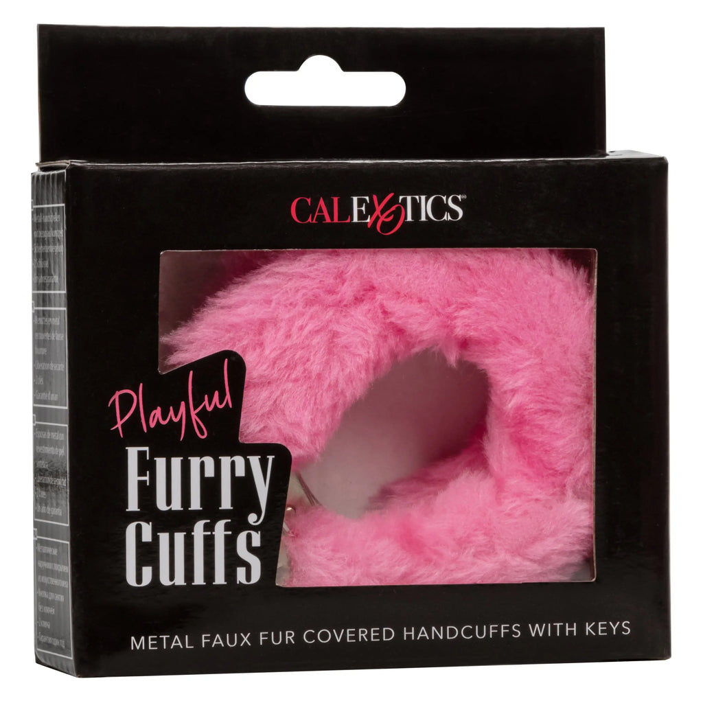 Playful Furry Cuffs - Pink – body-safe materials | Fu'Cha Exotics