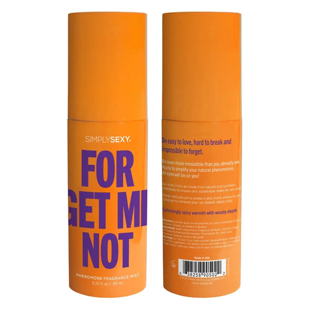 Forget Me Not - Pheromone Fragrance Mists 3.35 Oz – body-safe materials | Fu'Cha Exotics