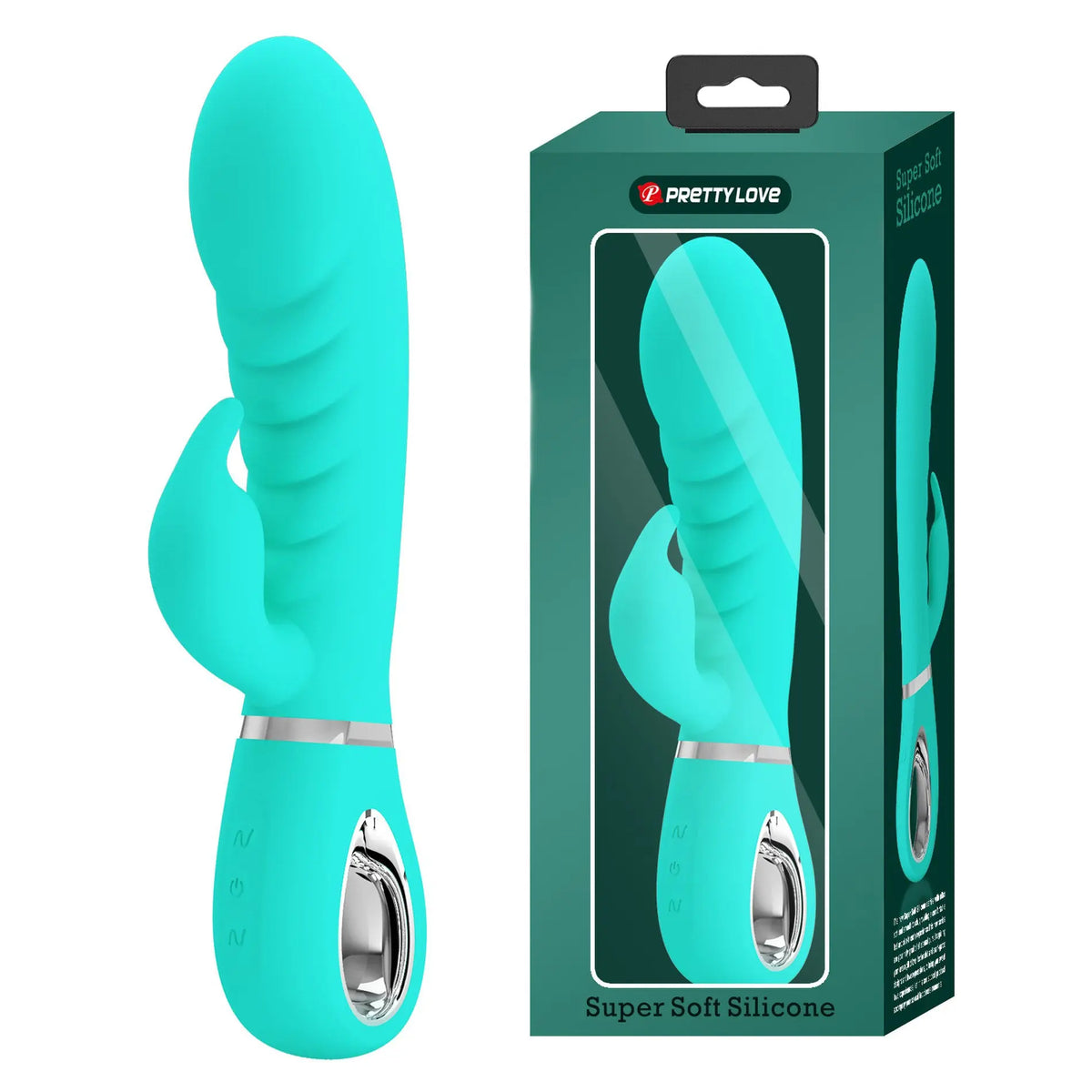 Prescott Super Soft Rabbit Silicone Vibrator - Vibrator -Teal – body-safe materials | Fu'Cha Exotics