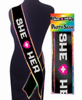 She Plus Her Sash