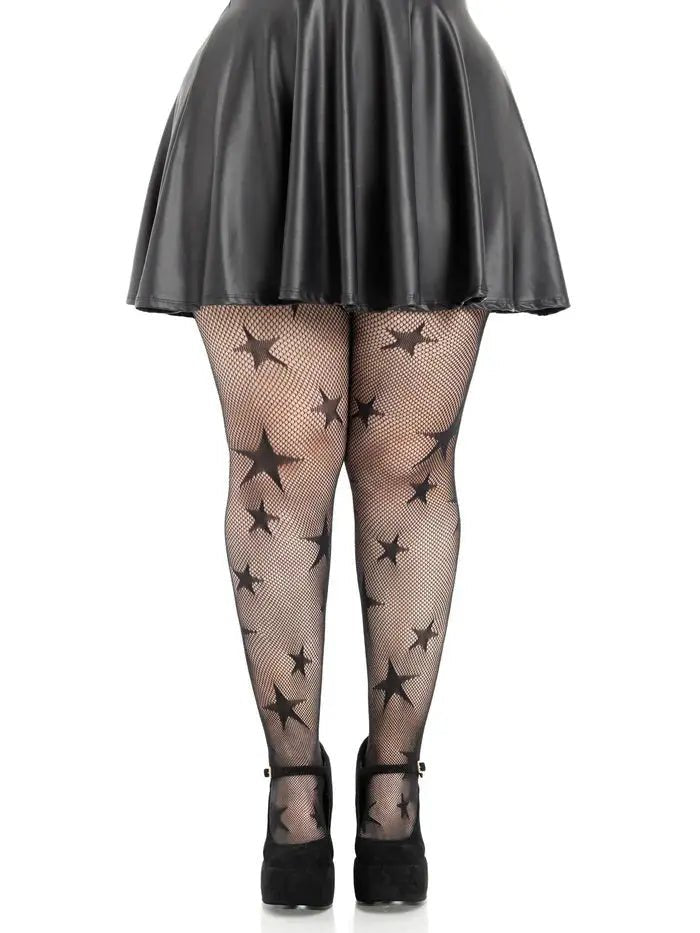 Star Net Tights - 1x 2x - Black – nylon | Fu'Cha Exotics