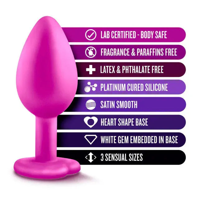 Luxe - Bling Plugs Training Kit - Pink with White Gems – body-safe materials | Fu'Cha Exotics