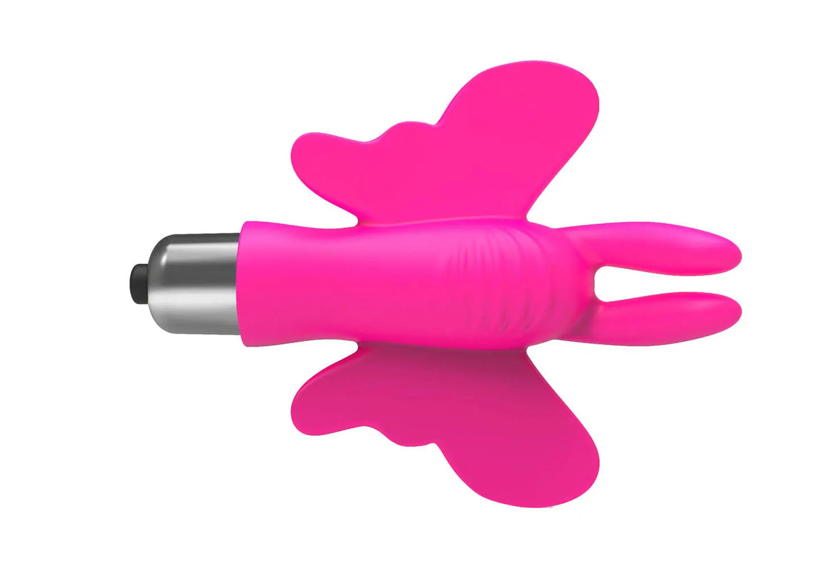 The 9's Flirt Finger Butterfly Finger Vibrator - Pink – body-safe materials | Fu'Cha Exotics