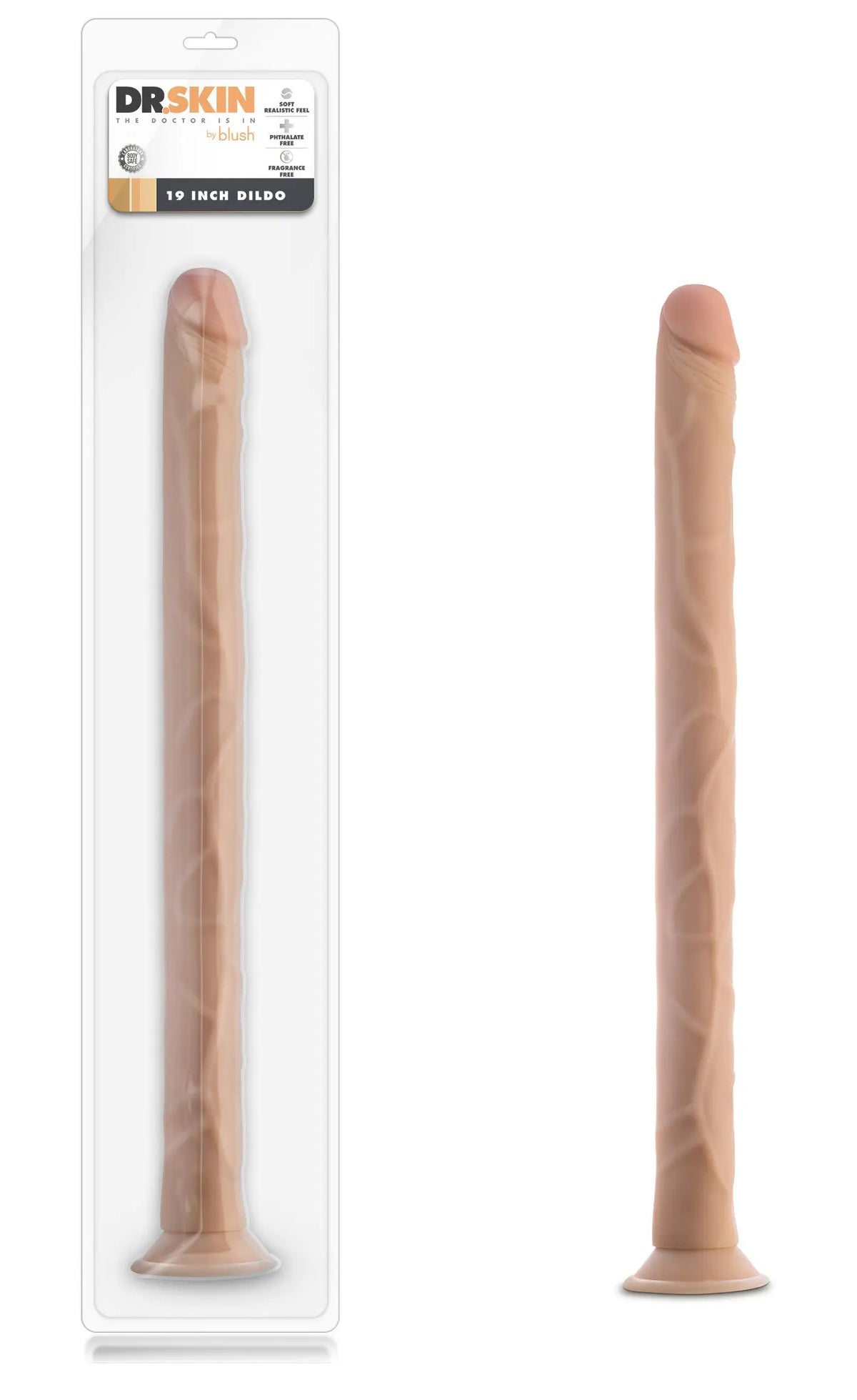 Dr. Skin - 19 Inch Dildo - Beige – body-safe materials | Fu'Cha Exotics