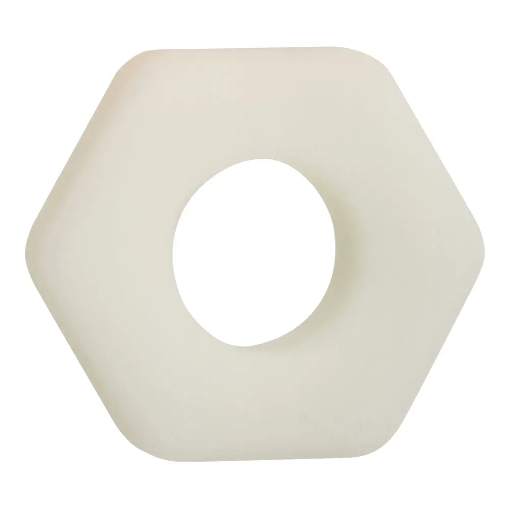 Alpha Glow-in-the-Dark Liquid Silicone Prolong Sexagon Ring - White – body-safe materials | Fu'Cha Exotics