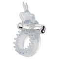 Translucent butterfly ring with chrome band and circular light on side