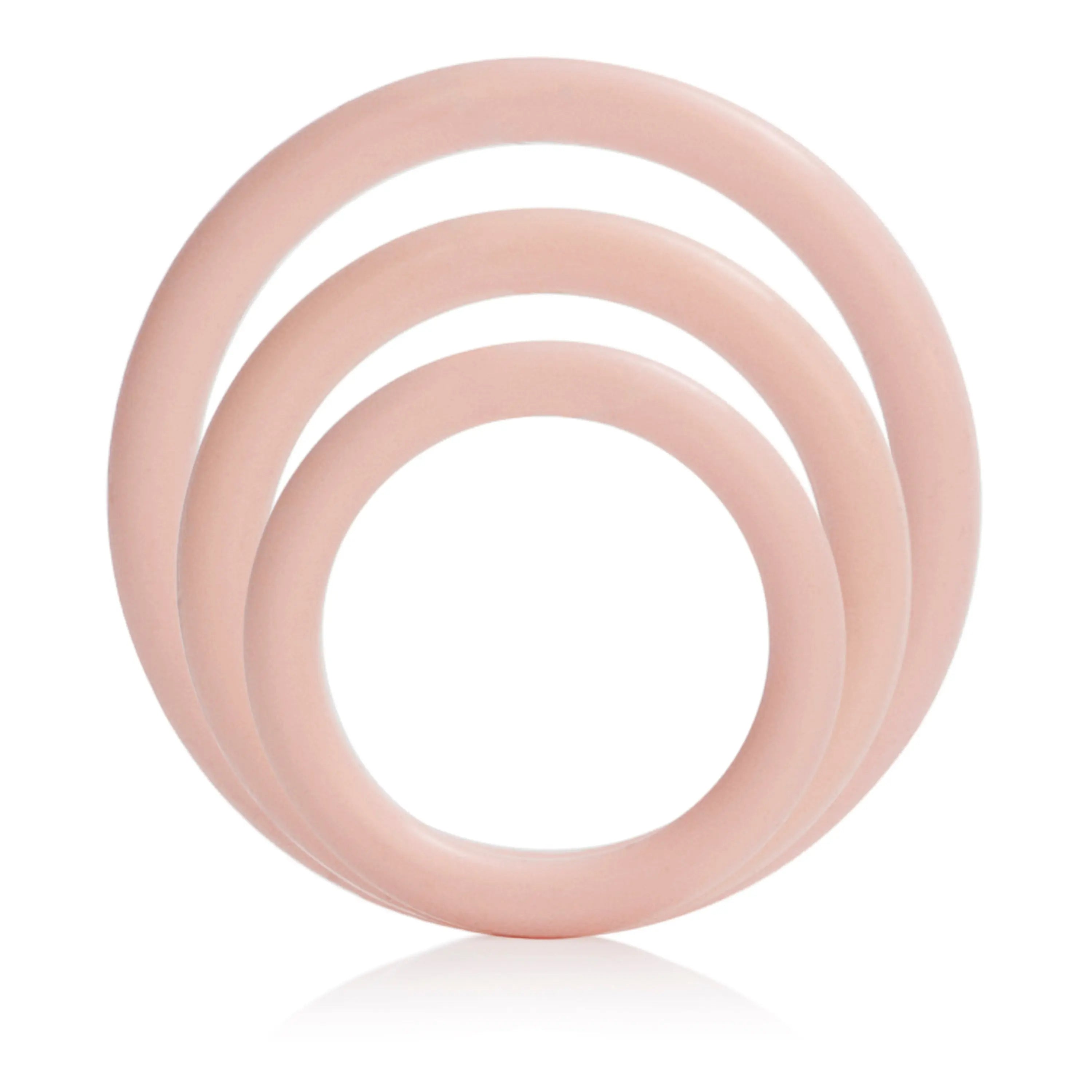 Ivory silicone support rings, three stacked loops