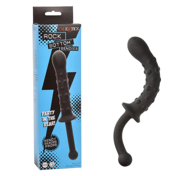 Rock Bottom Bendies Bendy Beaded Probe - Black – body-safe materials | Fu'Cha Exotics