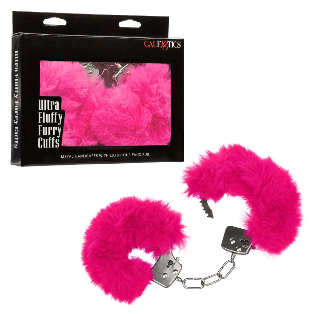 Ultra Fluffy Furry Cuffs - Pink – body-safe materials adjustable intensity | Fu'Cha Exotics