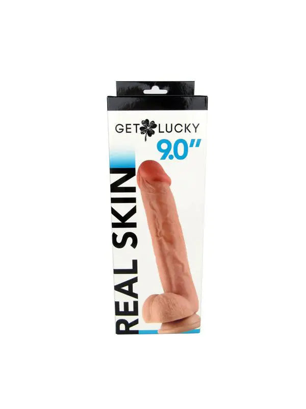 Real Skin 9" Dual Layer Dildo - Beige – body-safe materials | Fu'Cha Exotics