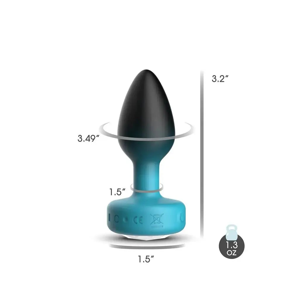 Eluxe Vibrating Clr Gem Bluombre Plug Md With Remote – body-safe materials | Fu'Cha Exotics