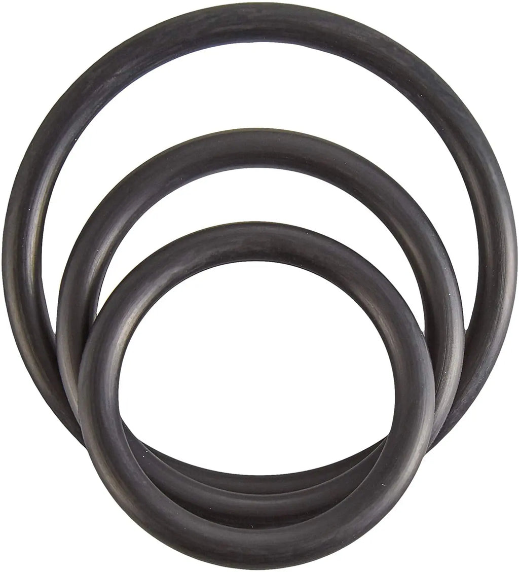 Rubber Cock Ring Set - Black – body-safe rubber | Fu'Cha Exotics