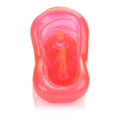 Pink translucent novelty massager with gold accents