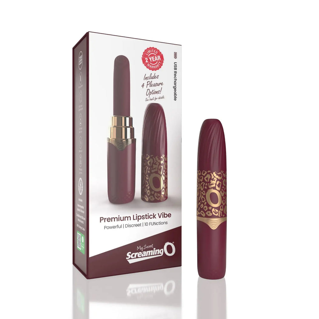 My Secret Premium Rechargeable Vibrating Lipstick Merlot – body-safe materials | Fu'Cha Exotics