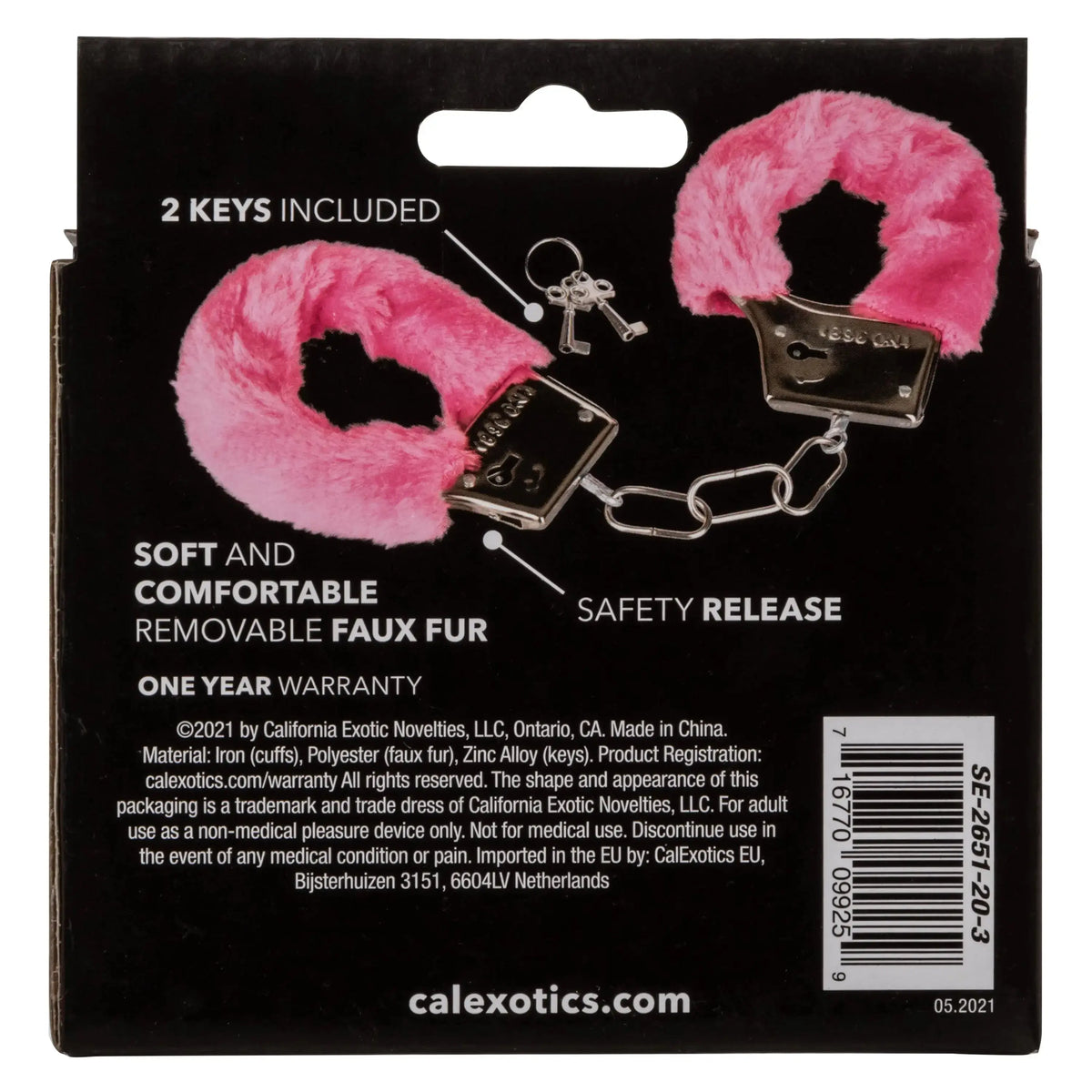 Playful Furry Cuffs - Pink – body-safe materials | Fu'Cha Exotics