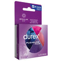 Purple Durex Pleasure Pack box with 3 latex condoms