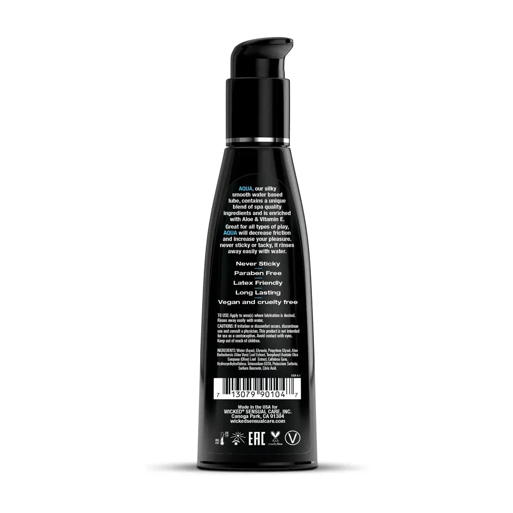 Aqua Water-Based Lubricant - 4 Fl. Oz. – body-safe materials | Fu'Cha Exotics