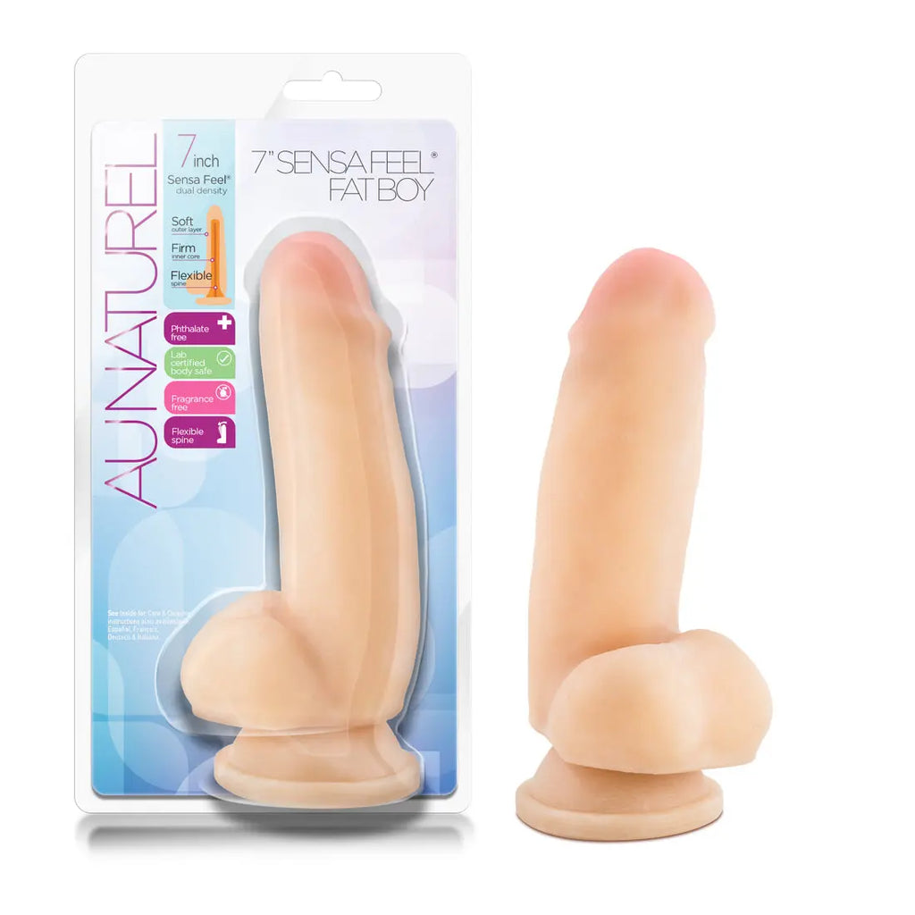 Au Naturel 7 Inch Sensa Feel Fat Boy - Beige – body-safe materials | Fu'Cha Exotics