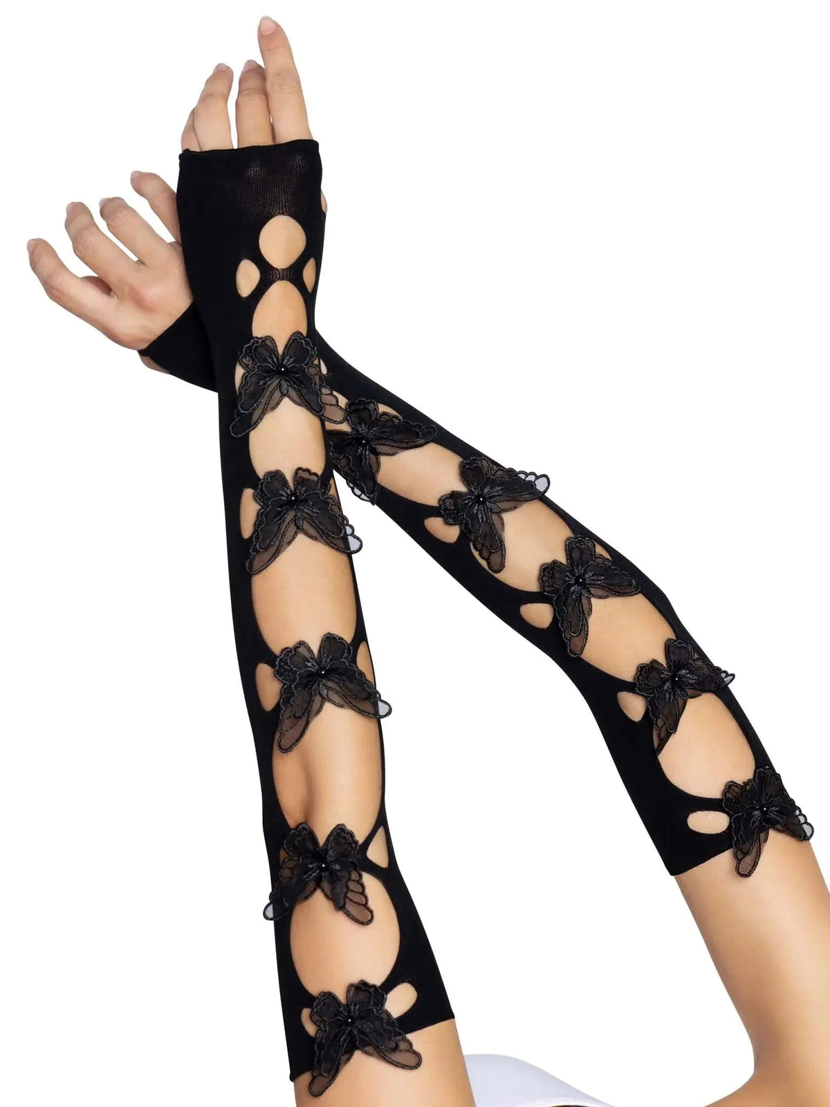 Butterfly Cut Out Arm Warmers - One Size - Black – body-safe materials | Fu'Cha Exotics