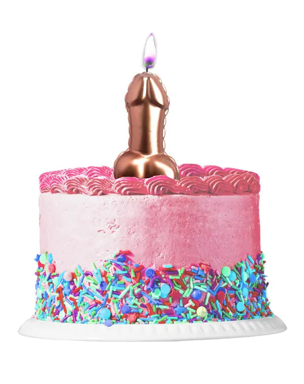 Pink Foil Penis Balloon Candle - Rose Gold – body-safe materials | Fu'Cha Exotics