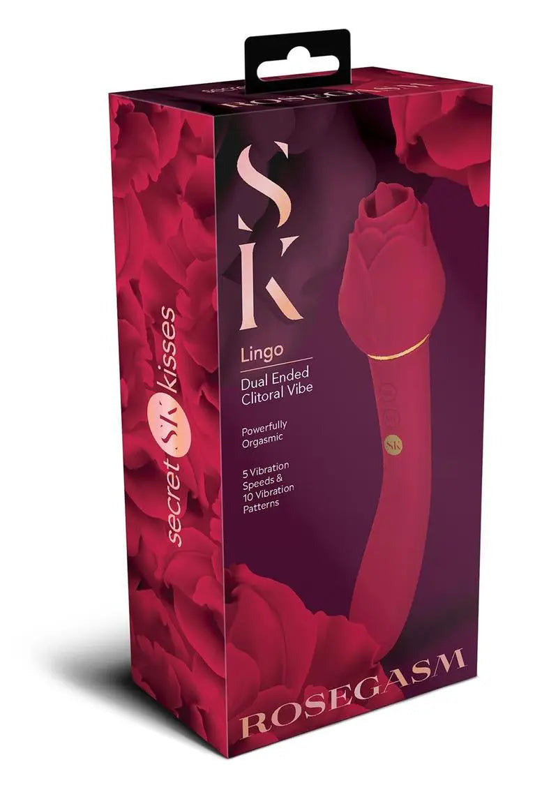 Secret Kisses Rosegasm Lingo - Red – body-safe silicone 10 vibration modes | Fu'Cha Exotics