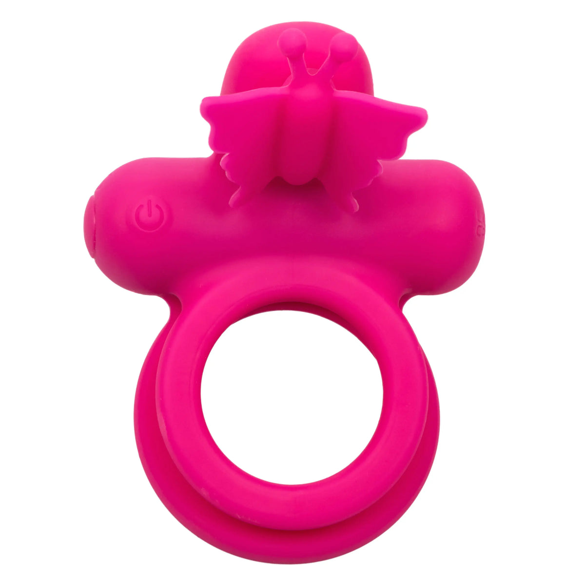 Silicone Rechargeable Dual Butterfly Ring - Pink – body-safe materials | Fu'Cha Exotics