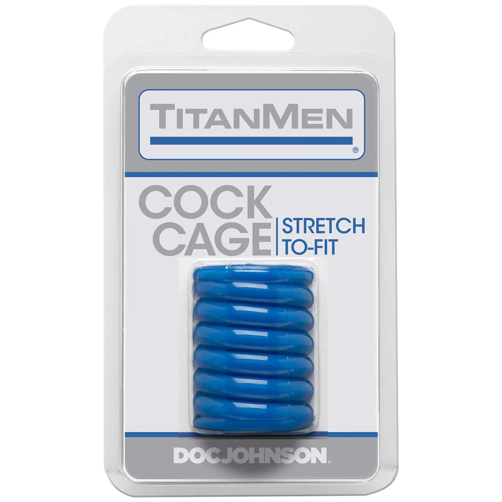 Titanmen Cock Cage - Blue – body-safe materials | Fu'Cha Exotics