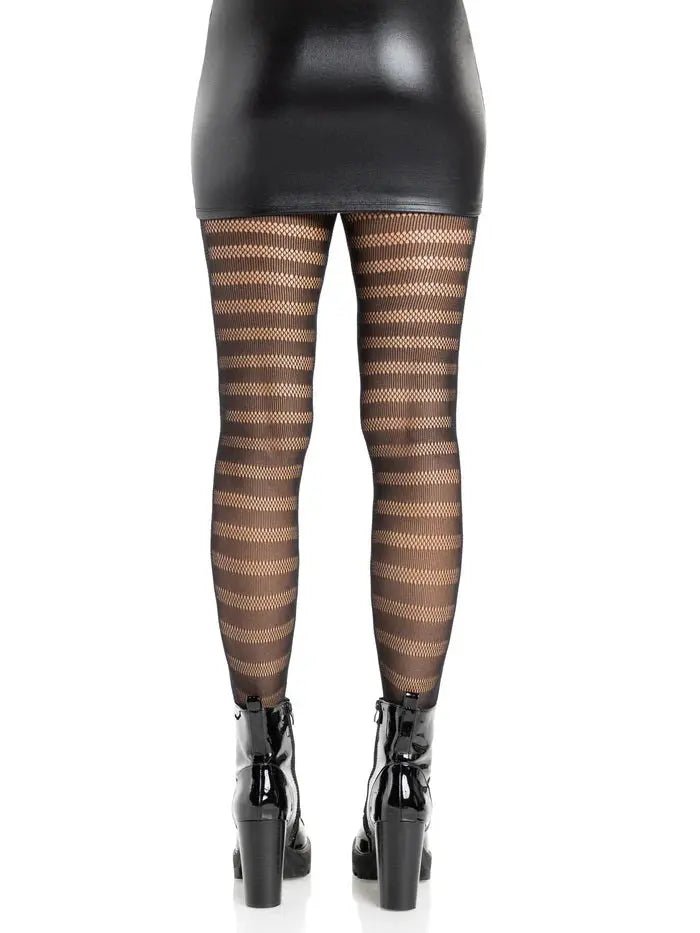 Cosima Striped Net Tights - Os - Black – body-safe materials | Fu'Cha Exotics
