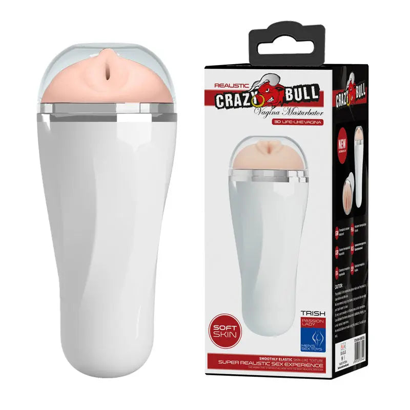 Crazy Bull - Trish Masturbator - White – body-safe materials suction stimulation | Fu'Cha Exotics