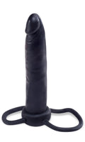 Black dildo with double loop base